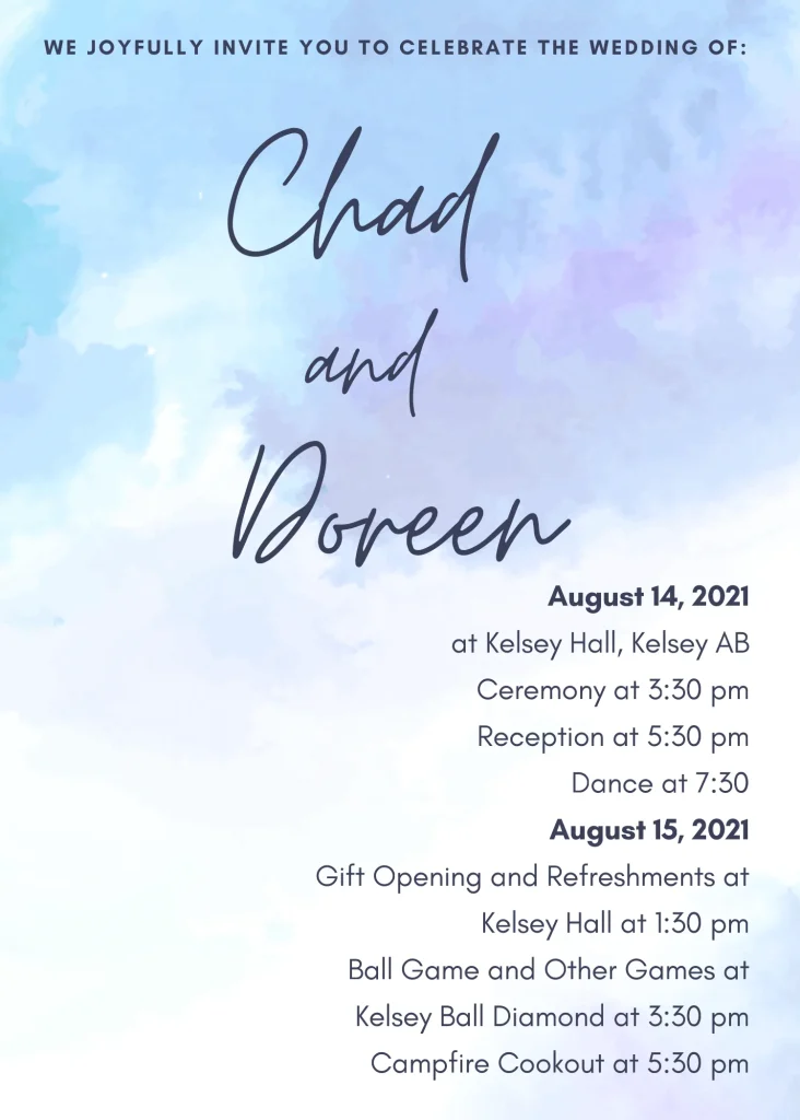 chad and doreen gerber wedding invitation