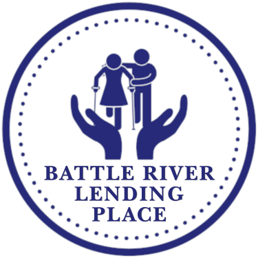 About battle river lending place logo dark blue